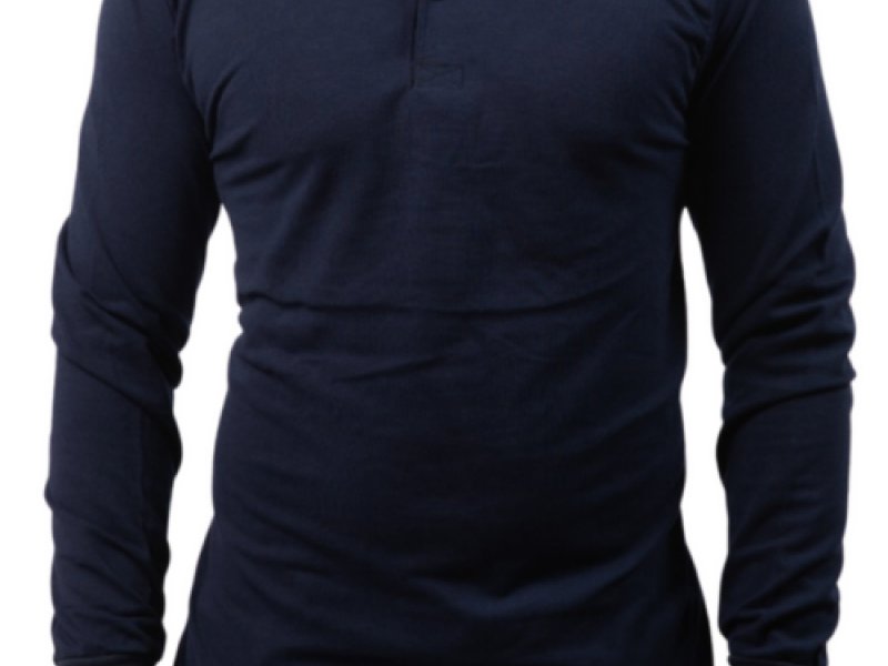 Baskılı Polo Yaka Uzun Kol T-shirt - Basic