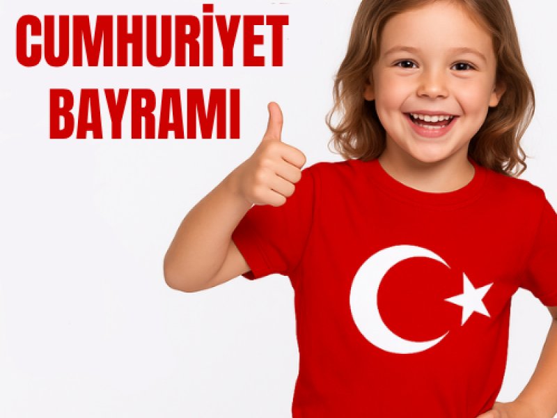 Sıfır Yaka Tişört Çocuk 29 Ekim Baskılı Model